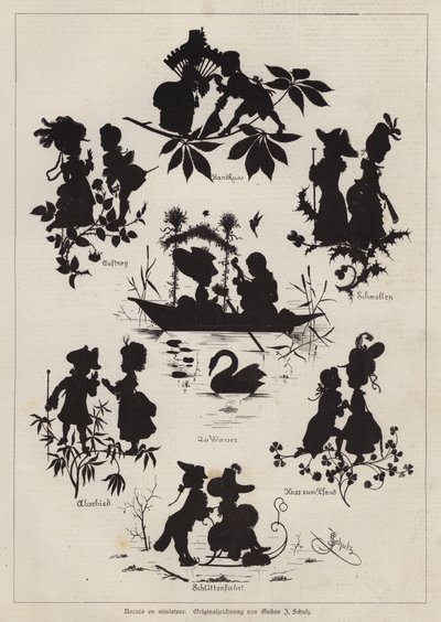 Rococo in miniature (engraving) بواسطة المدرسة الأوروبية
