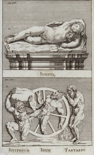 Somnus ، Sisyphus ، Ixion ، Tantalus (نقش) بواسطة المدرسة الأوروبية