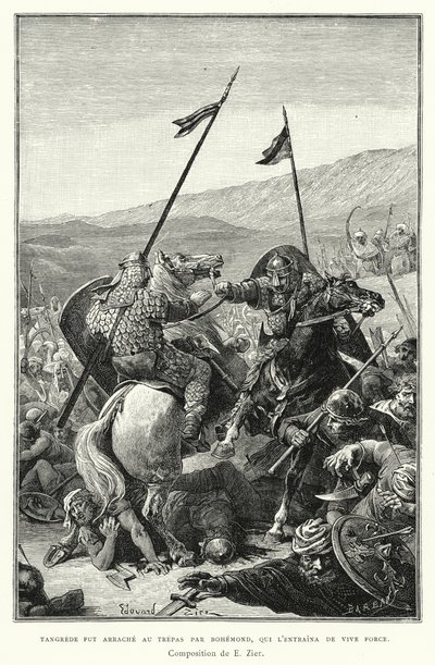 Tangrede Fut Arrache Au Trepas بواسطة Bohemond ، الذي أوجده De Vive Force (نقش) بواسطة المدرسة الأوروبية