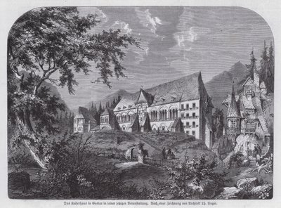 The Kaiserhaus, imperial palace in Goslar, Germany (engraving) بواسطة المدرسة الأوروبية