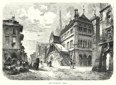The Rathhaus, Bern (engraving) بواسطة المدرسة الأوروبية