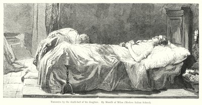 Tintoretto by the death-bed of his daughter (engraving) بواسطة المدرسة الأوروبية
