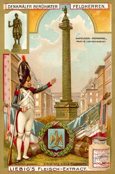 Vendome Column, monument to Napoleon, Paris (chromolitho) بواسطة المدرسة الأوروبية