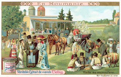 زيارة دير في رومانيا (Chromolitho) بواسطة المدرسة الأوروبية
