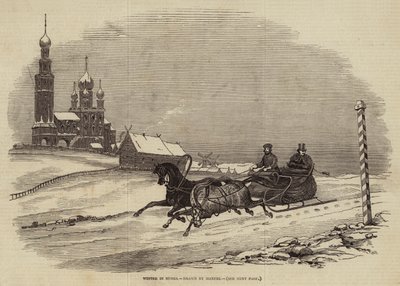 Winter in Russia (engraving) بواسطة المدرسة الأوروبية