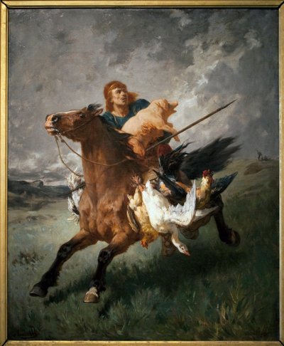 A Marauder - Painting by Evariste Vital Luminais (1822-1896), Oil On Canvas بواسطة إيفاريست فيتال لومينيس