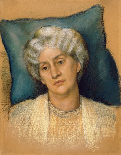 دراسة عن &39;The Hour Glass&39;: صورة للسيدة ويليام موريس. c.1904-05 (باستيل على ورق) (دراسة 28828) بواسطة إيفلين دي مورغان