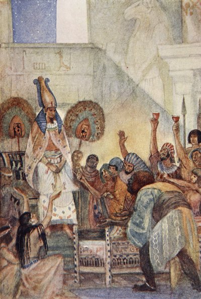 خدع أوزوريس في صدره ، رسم توضيحي من "أساطير مصر القديمة" للويس سبنس بواسطة إيفلين بول