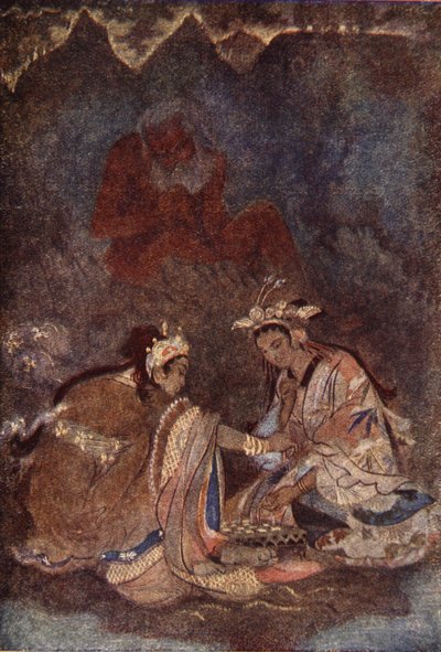 Visu on Mount Fuji-Yama ، رسم توضيحي من `` The Myths and Legends of Japan 
