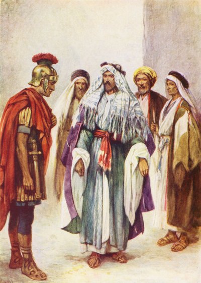 يسوع وقائد المئة (طباعة حجرية ملونة) بواسطة إيفلين ستيوارت هاردي
