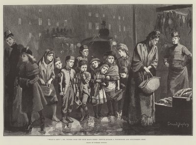 ماذا تبقى؛ أو ، الفتات من طاولة الرجل الغني ، رسم خارج متجر بائع السمك و Poulterer&39;s بواسطة إيفارد هوبكنز