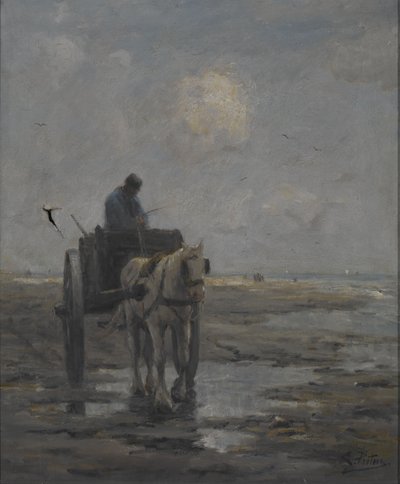 حصان وعربة (زيت على قماش) بواسطة Evert Pieters