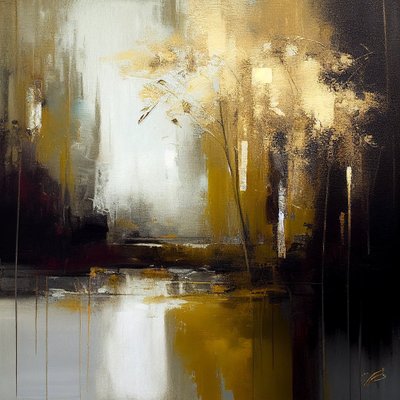 لوحة تجريدية تركز على الملمس، مطبوعات فنية جدارية بواسطة F. Abderrahim