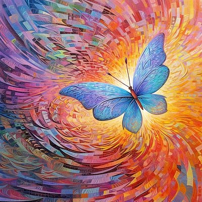 فراشة لوحة ملونة مجردة ملصق التحول AI المولد بواسطة فشتالي عبد الرحيم