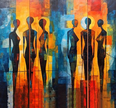رسم صورة ظلية بشرية، لون الملصق، مطبوعات الفنون الجميلة، مطبوعات الفنون الجميلة حسب الطلب بواسطة فشتالي عبد الرحيم