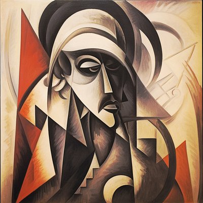 تصميم تجريدي برتغالي في الوجوه التصويرية التكعيبية، فن الحائط | قماش يطبع بواسطة F. Abderrahim