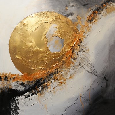 لوحة فنية فضية وذهبية، طباعة رقمية للفنون الجميلة بواسطة F. Abderrahim