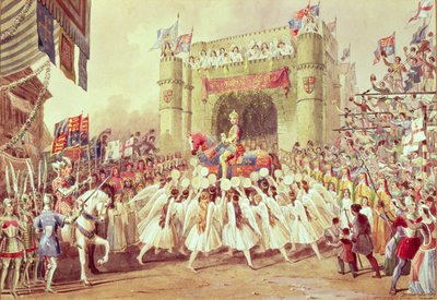 `` The Shower of Gold &39;&39; ، مشهد من إنتاج تشارلز كين لهنري الخامس ، مسرح برينسيس ، 1859 بواسطة F. Lloyds