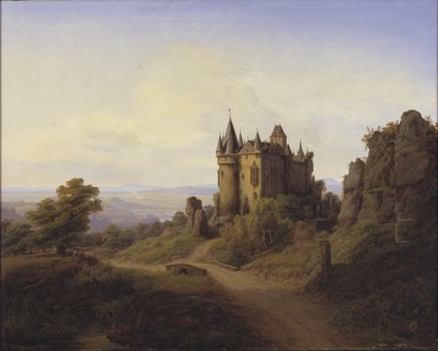 قلعة Büresheim على نهر Eifel بواسطة F. Sødring