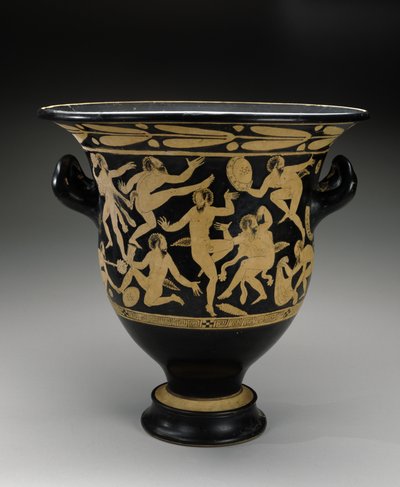 بيل كراتر ذو الرقم الأبيض مع الساتير الراقصين ، 400-351 قبل الميلاد (الطين) بواسطة فاليسكان