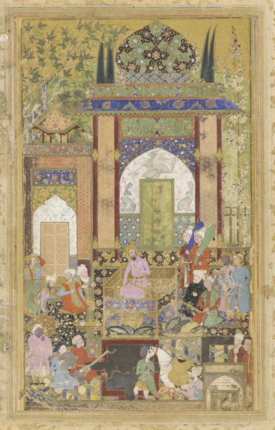 بابور يستقبل محكم ، 1580-85 بواسطة فروخ بك