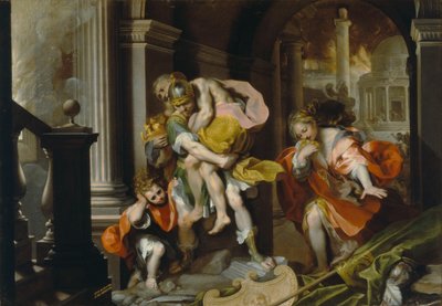 اينيس وانشيز الهروب من تروي ، c.1587 (قلم وحبر وزيت مع ارتفاع أبيض) بواسطة Federico Fiori Barocci أو Baroccio