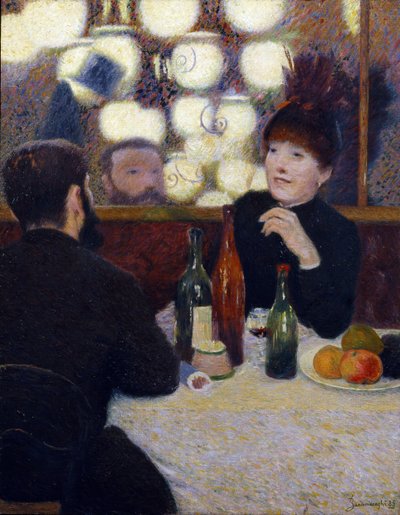 في مقهى de la Nouvelle Athenes (صورة سوزان فالادون بواسطة Federigo Zandomeneghi