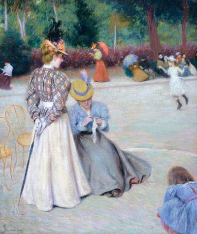 ألعاب في الحديقة، بواسطة فيديريكو زاندومينيغي (1841-1917)، زيت على قماش، 55.5×45.5 سم بواسطة Federigo Zandomeneghi