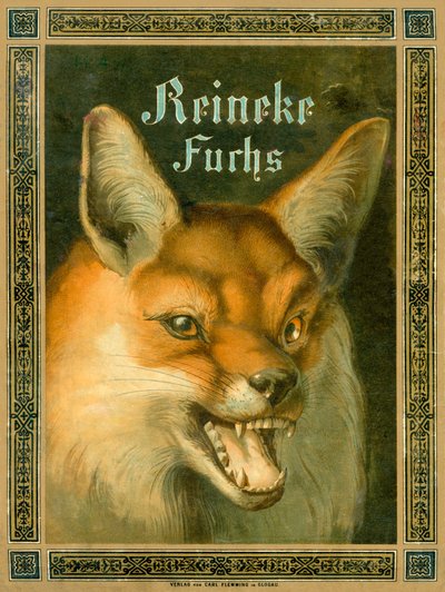 الغلاف الأمامي لـ Reynard the Fox أو "Reineke Fuchs" بواسطة Fedor Alexis Flinzer