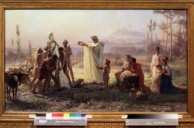 اليونان القديمة: "" حفل تكريم للإله هيرميس "" لوحة لفيودور أندرييفيتش برونيكوف (1827-1902) 1874 خافت. 70x123 سم معرض الدولة تريتياكوف موسكو بواسطة Fedor Andreevich Bronnikov