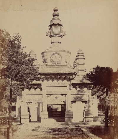 النصب التذكاري التبتية في معبد لاما، بكين، أكتوبر 1860،1860 (صورة فوتوغرافية) بواسطة فيليس (1825 ج 1908) بياتو