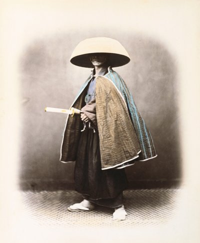 الساموراي الياباني في الزي التقليدي ، c.1868 بواسطة فيليس بيتو