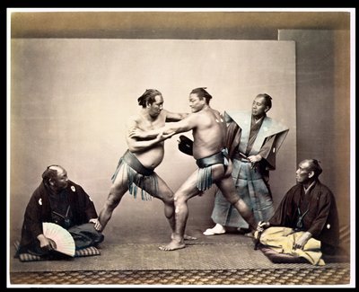 مصارعو السومو ، 1870-80 (طبعة زلال) بواسطة فيليس بيتو
