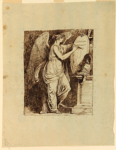 انتصار مجنح يكتب تاريخ 1805 على درع بواسطة فيليس جياني