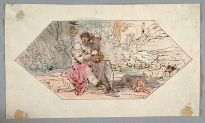 رسم، أبوللو يحرس قطعان [أو قطعان] الملك أدميتوس، 1780-1800 بواسطة فيليس جياني