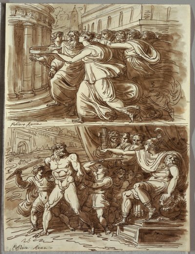تحمل فيستال توتشيا الماء في منخل ؛ دراستان بعد Polidoro da Caravaggio بواسطة فيليس جياني