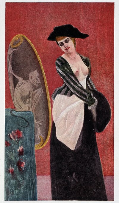 The Demon of Covettery: انعكاس وحشي لامرأة تنظر إلى نفسها في المرآة ، "Felicien Rops" لرودولف كلاين. بواسطة فيليسيان روبس