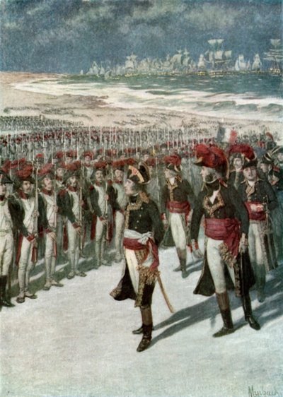 نابليون يستعرض القوات في بولون بواسطة Felicien baron de Myrbach Rheinfeld