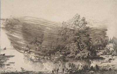 مزرعة على ضفاف Oise ، 1868. بواسطة فيليكس براكيموند