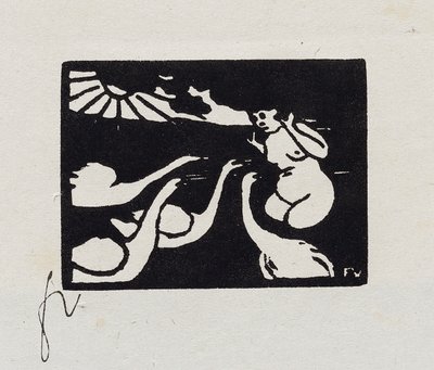 باثر مع البجعات ، العاشر من "Les Petites Baigneuses" ، 1893 بواسطة فيليكس إدوارد فالوتون