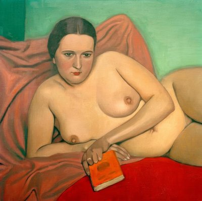 امرأة عارية تحمل كتابا بواسطة فيليكس إدوارد فالوتون
