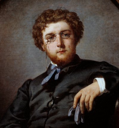 صورة جورج بيزيه (1838-1875) ، الملحن الفرنسي. تفاصيل اللوحة التي رسمها فيليكس هنري جياكوموتي (1828-1909). باريس ، متحف كارنافالي. بواسطة فيليكس هنري جياكوموتي
