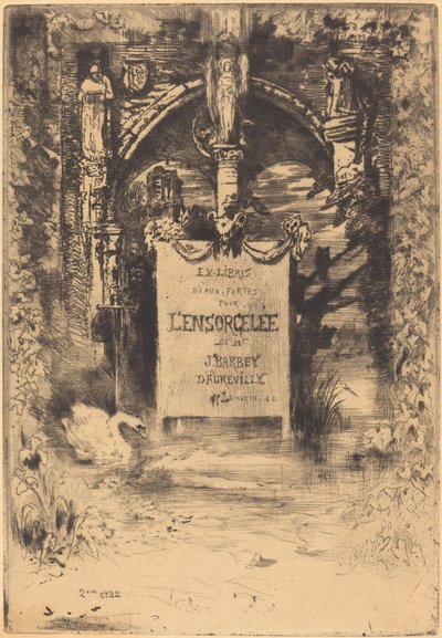 Ex-Libris for L'Ensorcelée Bookplate for L'Ensorcelée، c. 18831885. بواسطة فيليكس هيلير بوهوت