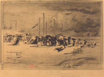 Un Grain à Trouville Squall at Trouville، 18741875. بواسطة فيليكس هيلير بوهوت