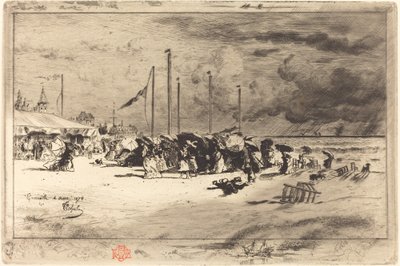 Un Grain à Trouville Squall at Trouville، 18741875. بواسطة فيليكس هيلير بوهوت