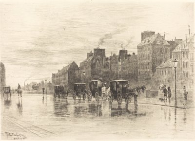 صباح الشتاء على Quai de l'Hôtel-Dieu ، 1876. بواسطة فيليكس هيلير بوهوت