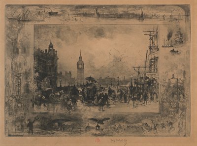 جسر وستمنستر ، أو برج وستمنستر ، 1884. بواسطة فيليكس هيلير بوهوت