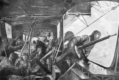 على متن زيبلين ، الأسطول الجوي الألماني ، الحرب العالمية الأولى ، 1917. بواسطة فيليكس شورمشتات