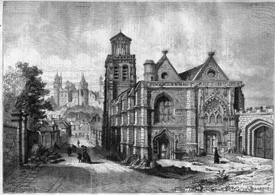 كنيسة Saint Sulpice (Saint Sulpice) في Pierrefonds في مقاطعة Oise في منطقة Picardy - نقش من عام 1868 بعد رسم بواسطة Felix de Thorigny بواسطة فيليكس ثوريني