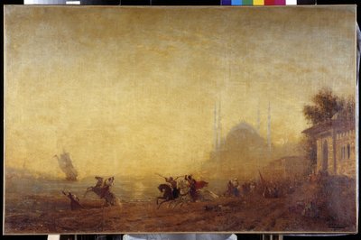 فنتازيا على ضفاف البوسفور. كنيسة آيا صوفيا (آيا صوفيا أو آيا صوفيا) مرئية بواسطة فيليكس زيم